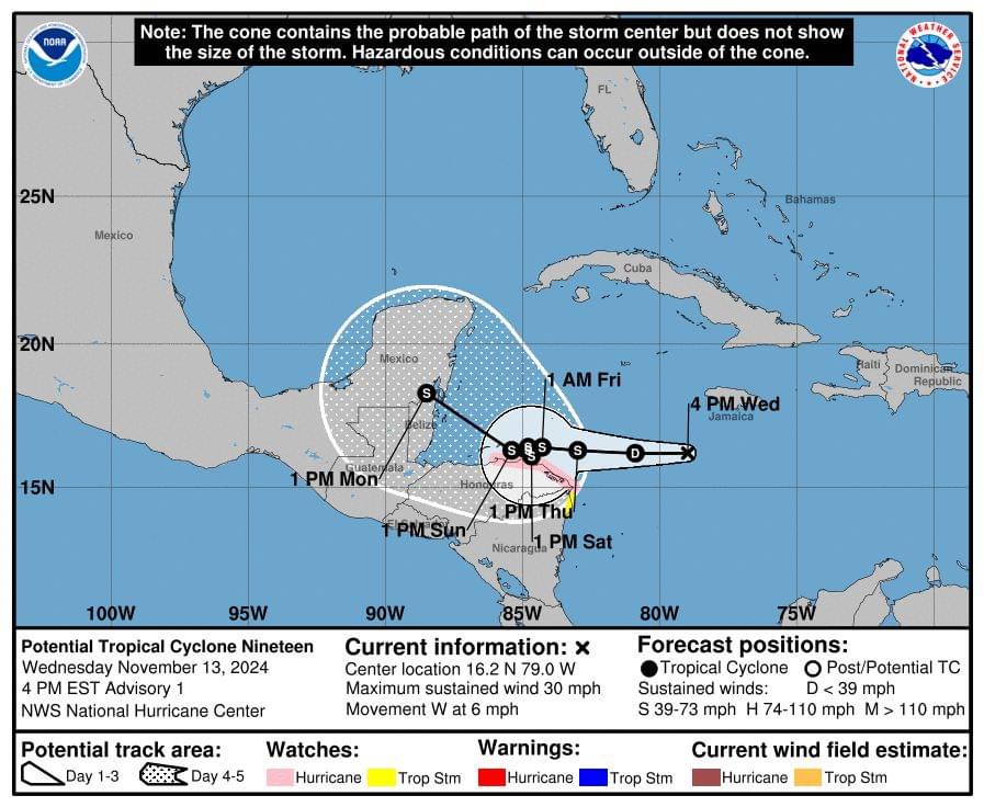 Posible ciclón Sara se forma en el Caribe; Qroo en alerta por&nbsp;lluvias