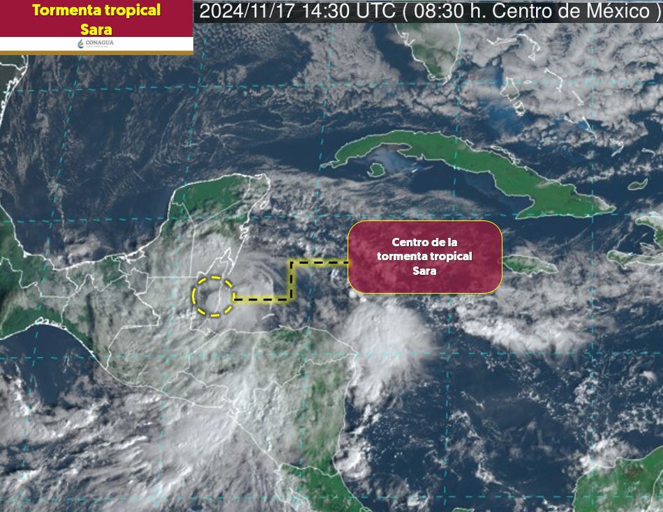 Tormenta Sara impacta Belice; QRoo en Alerta&nbsp;Azul